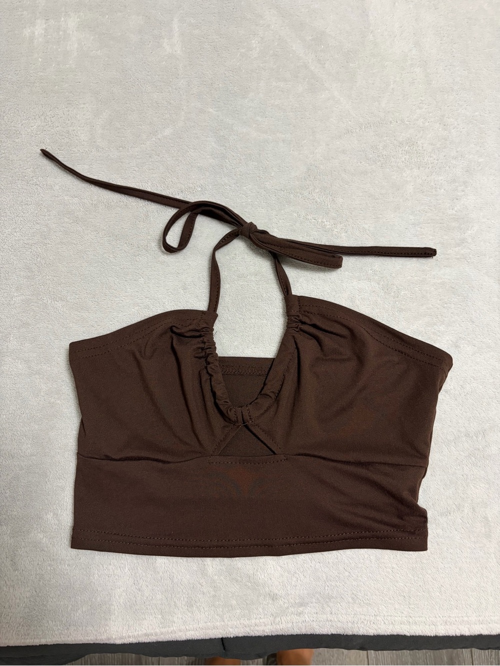 Brown Halter Crop Top - Women's Summer Top